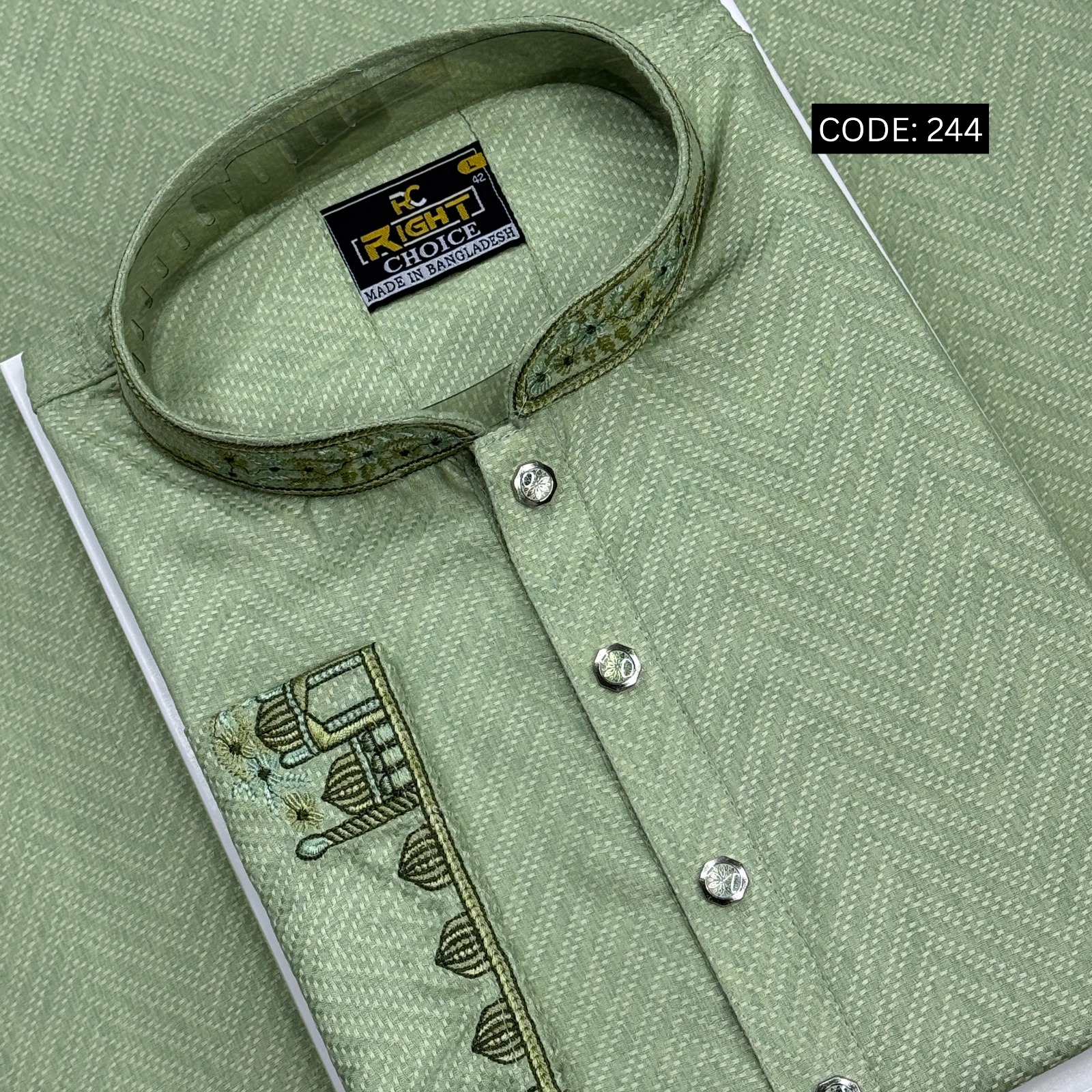 প্রিমিয়াম ইন্ডিয়ান ফেন্সি কটন এমব্রয়ডারি পাঞ্জাবি (CODE: 244)