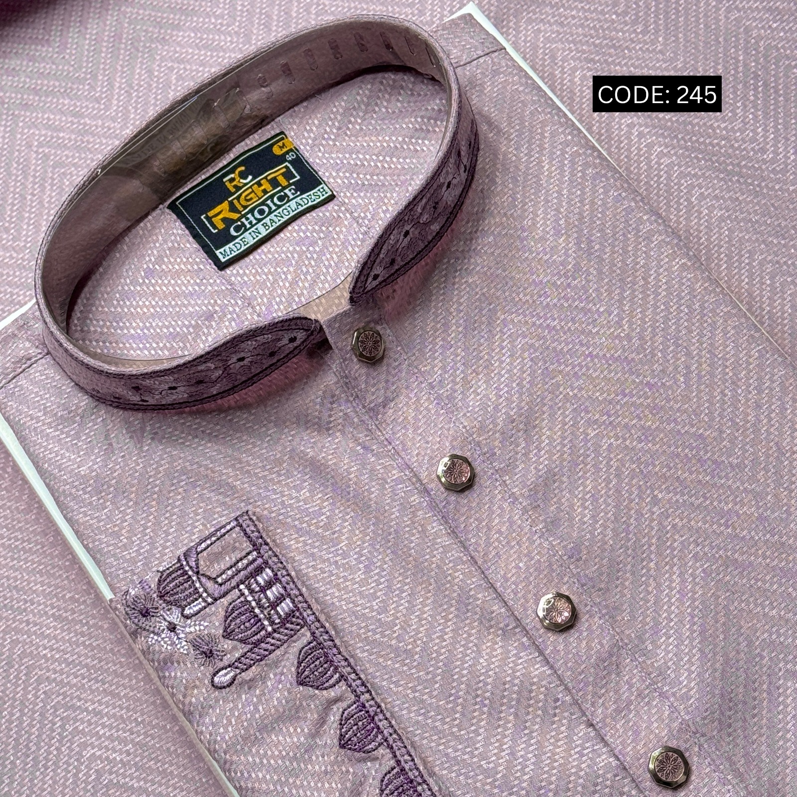 প্রিমিয়াম ইন্ডিয়ান ফেন্সি কটন এমব্রয়ডারি পাঞ্জাবি (CODE: 245)